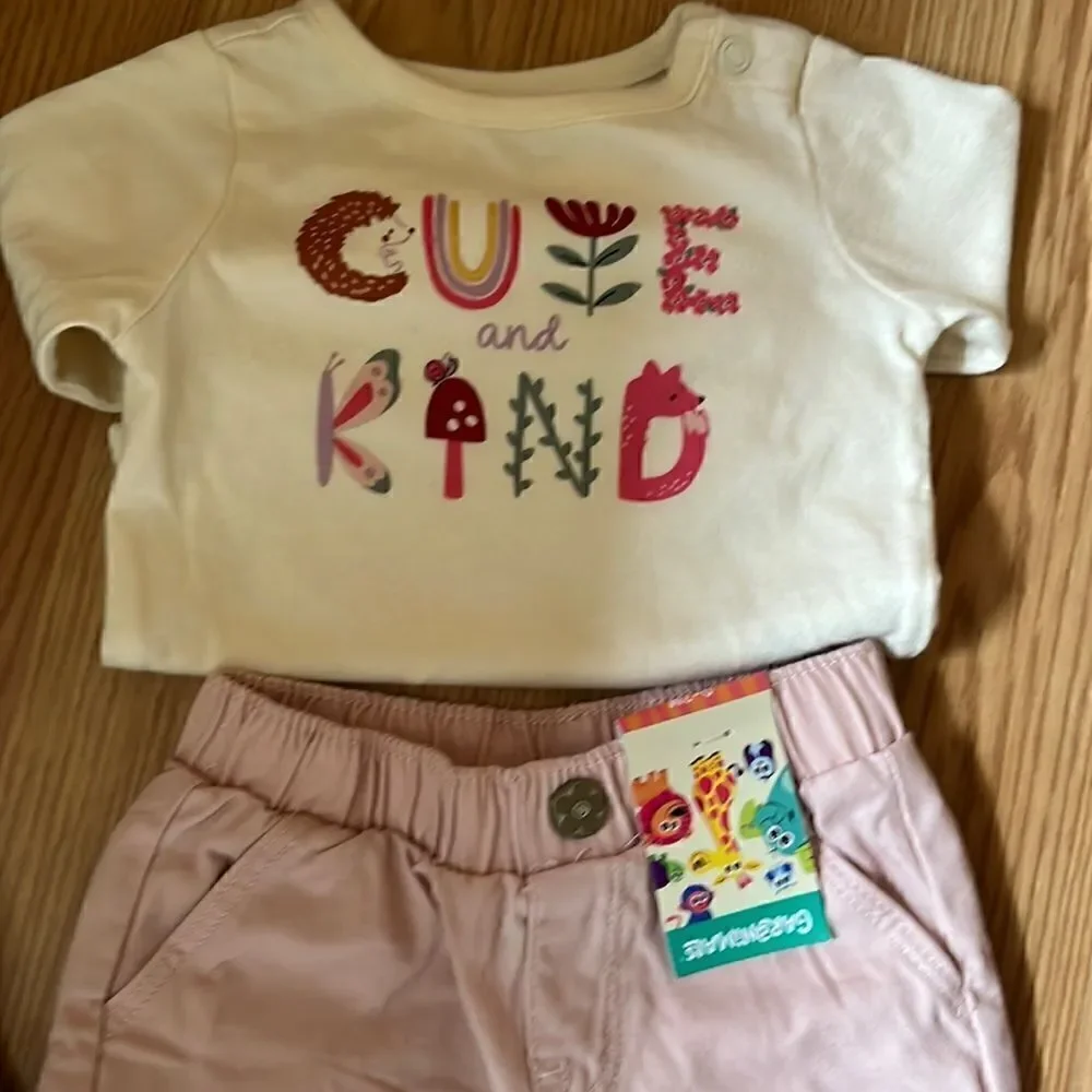 Garanimals  Girls Size 0-3 months Onesies and Matching Pants Sets